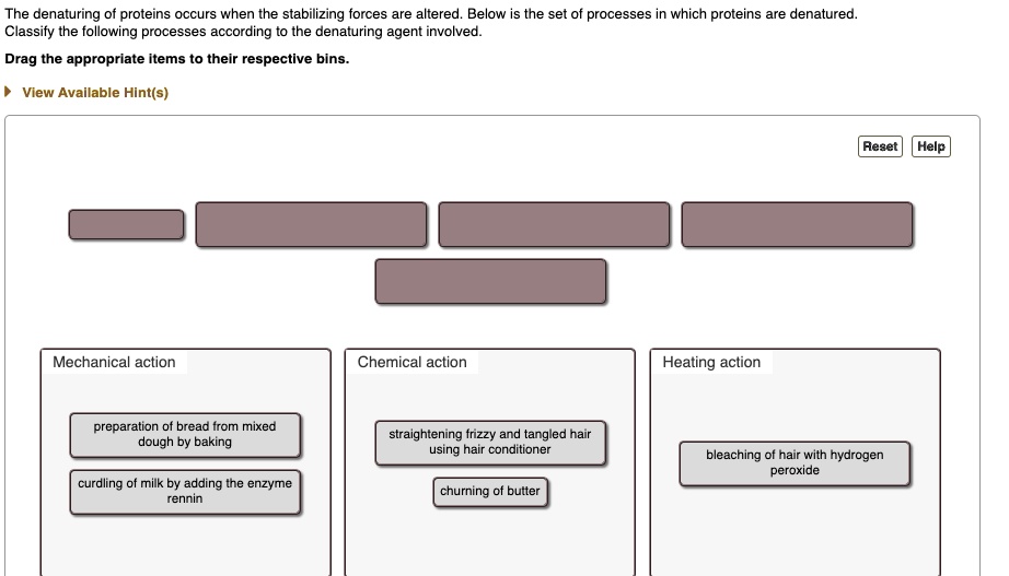 SOLVED The denaturing of proteins occurs when the stabilizing forces