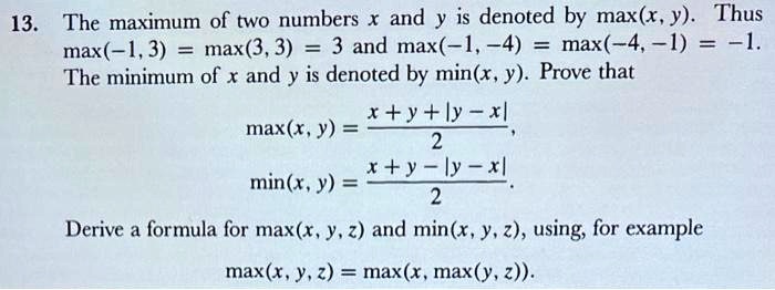 13 The Maximum Of Two Numbers X And Y Is Denoted By Ma Itprospt