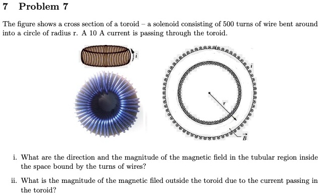 SOLVED: Problem The figure shows cross section of toroid solenoid ...