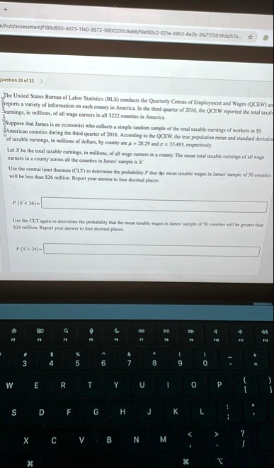 question 29 of 35 the united states bureau of labor statistics bls conducts the quarterly census of employment and wages qcew an reports a variety of information on each county in america in 86732
