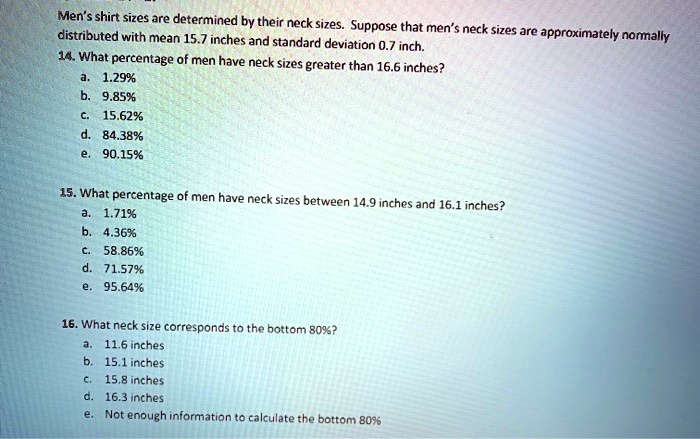 15 Inch Neck Example mens shirt sizes are determined by their neck sizes suppose that men ...