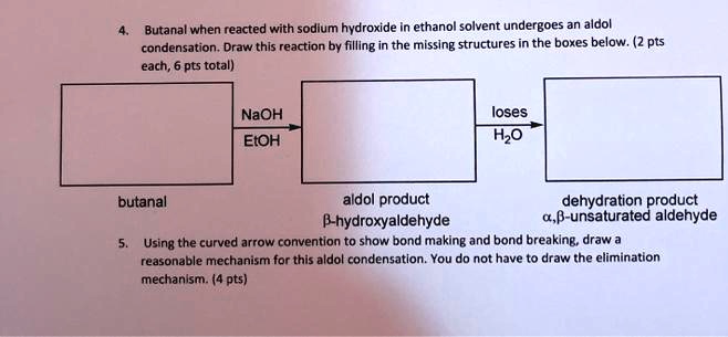 butanal
aldol product
?-hydroxyaldehyde
dehydration product
?,?-unsaturated aldehyde
NaOH
EtOH
loses H2O