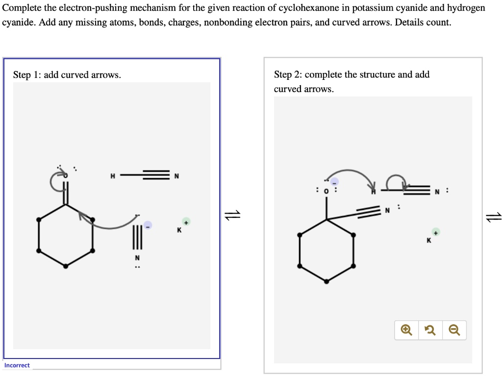 SOLVED: Complete the electron-pushing mechanism for the given reaction