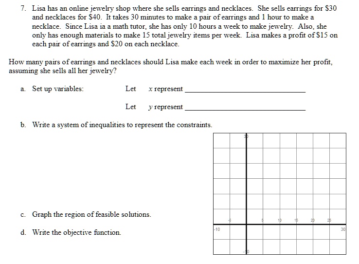 SOLVED Lisa has an online jewelry shop where she sells earrings and