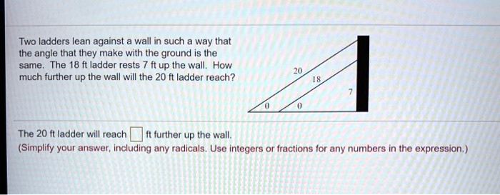 SOLVED:Two ladders lean against wall in such way that the angle Ihat ...