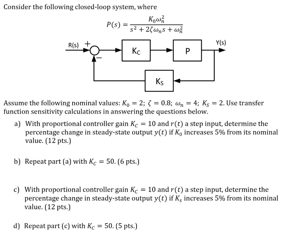 SOLVED: Consider The Following Closed-loop System, Where Kown Y(s) R(s ...