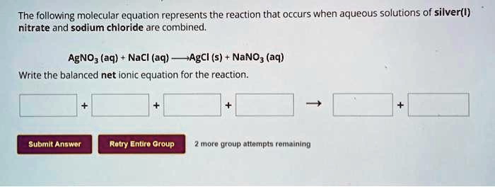 Solved Texts The Following Molecular Equation Represents The Reaction That Occurs When Aqueous 9954