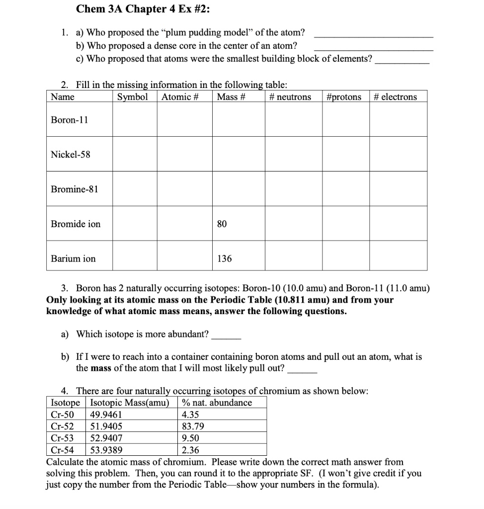 SOLVED: Chem 3A Chapter Ex #2: a) Who proposed the 