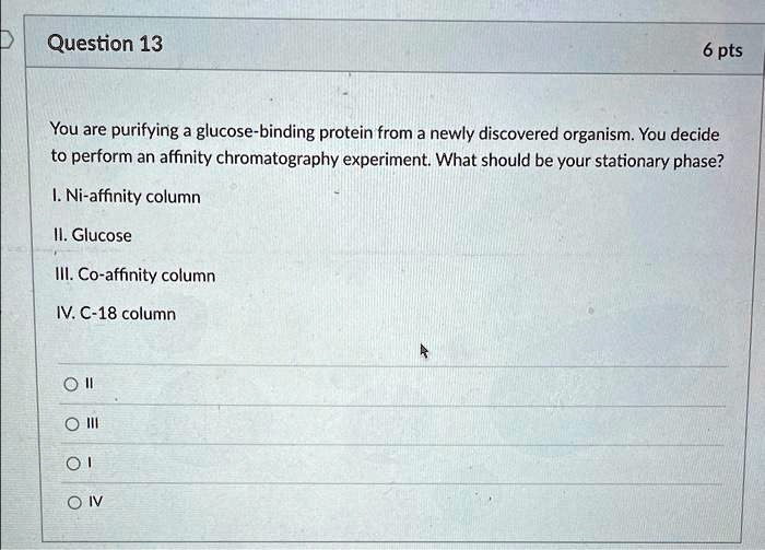 You are purifying a glucosebinding protein from a newly discovered