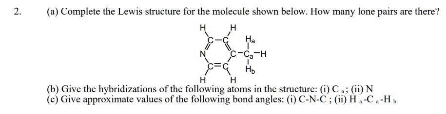 Complete the Lewis structure for the molecule shown b… - SolvedLib