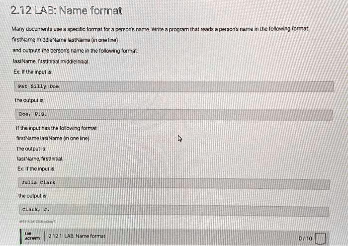 Solved] Many documents use a specific format for a person's name