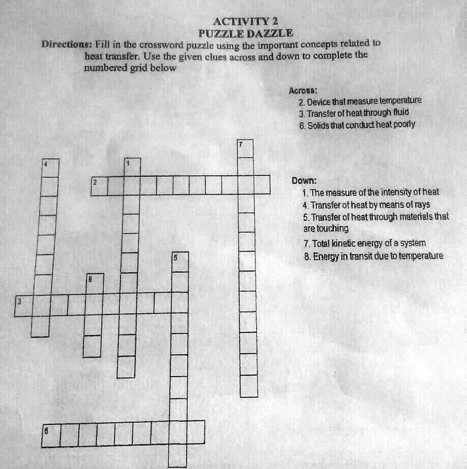 SOLVED: Help po please! - TLE 7 crossword puzzle Directions: Solve the  crossword puzzle. Use the given clues to arrive at the right answer. Across  2. More had deposits than water. (8