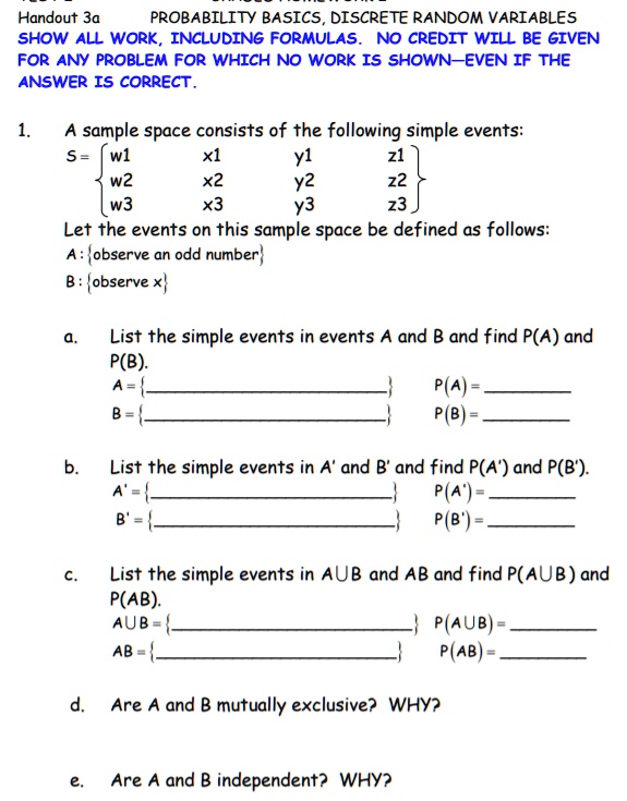Handout 3a probability basics discrete random variables show...