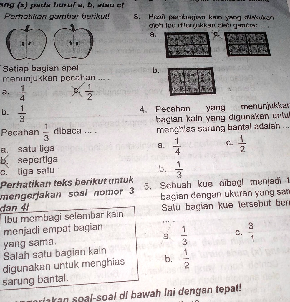 SOLVED: Tolong Donk,,jawab No 4 Apa Ya? Ang (x) Pada Huruf A, B, Atau ...