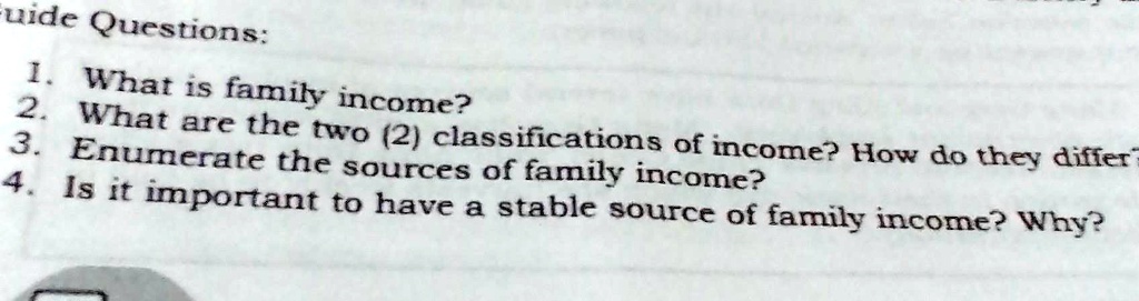 Classification Questions Income SOLVED: What are the two (2) classifications of income? How do they ...