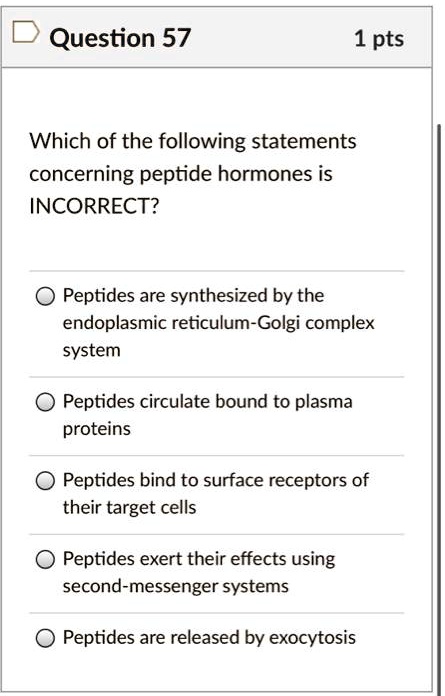 Which Of The Following Statements Concerning Protein Structure Is Incorrect SOLVED: Question 57 1 pts Which of the following statements concerning