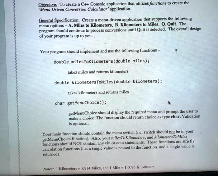 SOLVED: Objective: To create a C++ Console application that utilizes ... image.