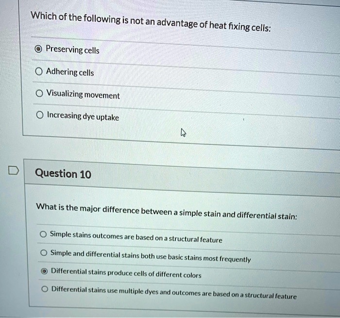 Which ofthe following is notan advantage of heat fixing cells