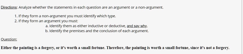 SOLVED: Directions: Analyze whether the statements in each question are ...