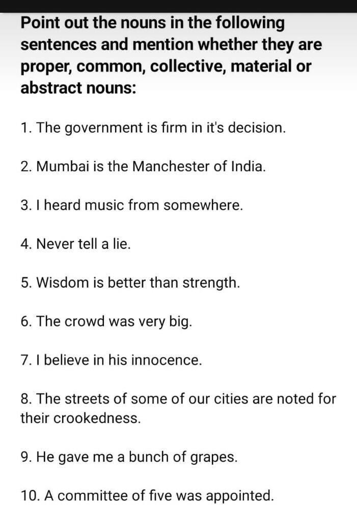 SOLVED "answer the 10 of them please Point out the nouns in the