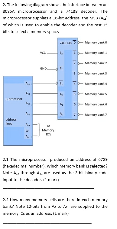 SOLVED: The following diagram shows the interface between an 8085A ...