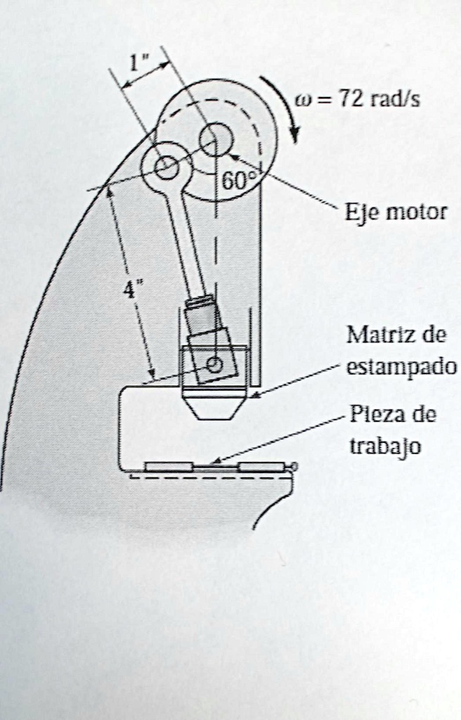 SOLVED: Calculate the linear speed of the stamping die if the motor ...