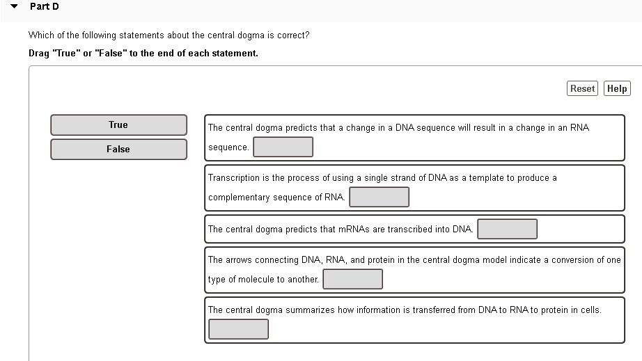 SOLVED: Which of the following statements about the central dogma is ...