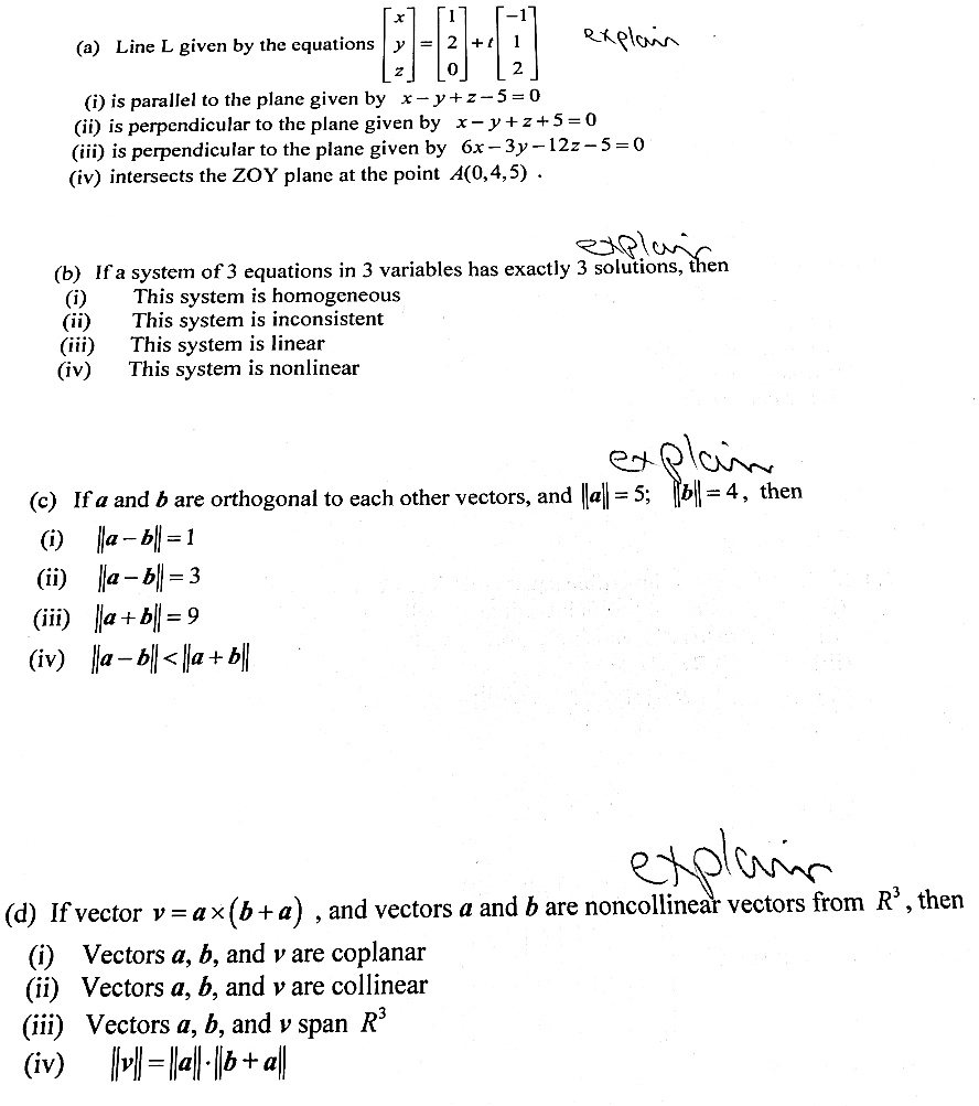 Solved A Line L Given By The Equations Al Rkplcva Is Parallel To The Planc Given By X Y Z 5 0 Perpendicular To The Plane Given By X Y 2 5 0 Perpendicular To The Plane Given By 6x