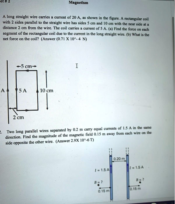SOLVED A long straight wire cartics current of 20 A, as