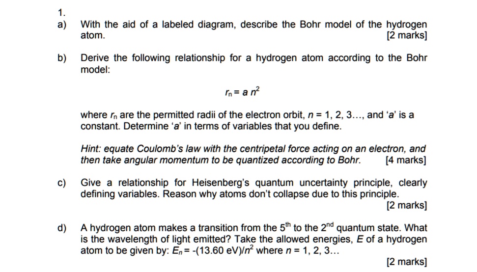 solved-a-with-the-aid-of-a-labeled-diagram-describe-the-bohr-model