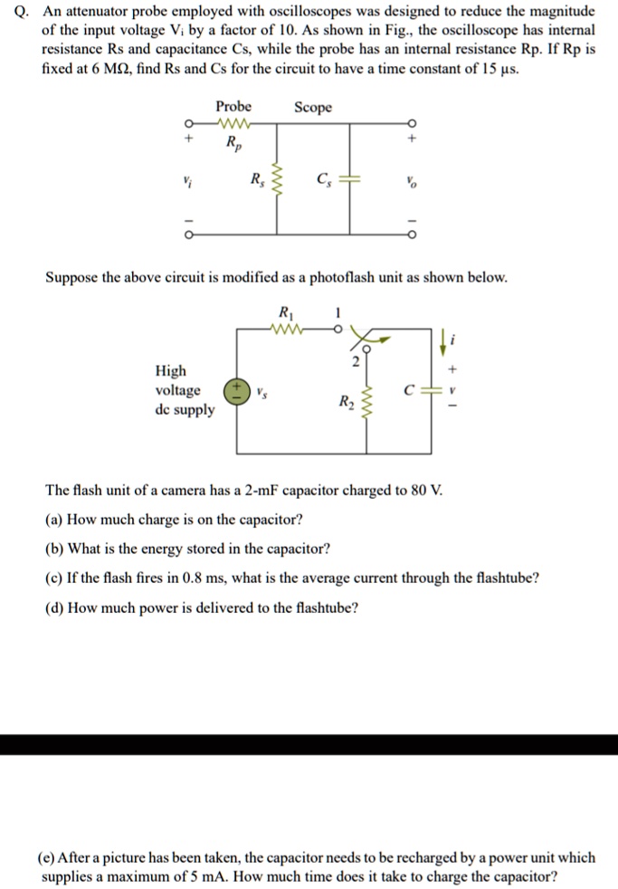 SOLVED O. An attenuator probe employed with oscilloscopes was designed
