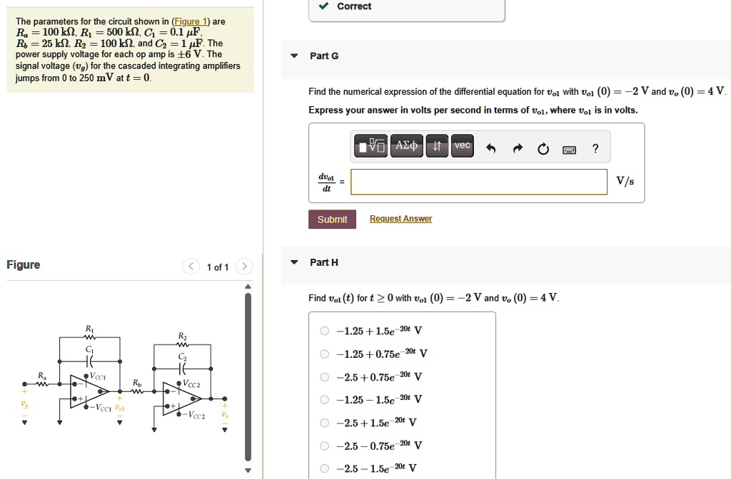texts corrected the parameters for the circuit shown in figure 1 are ...