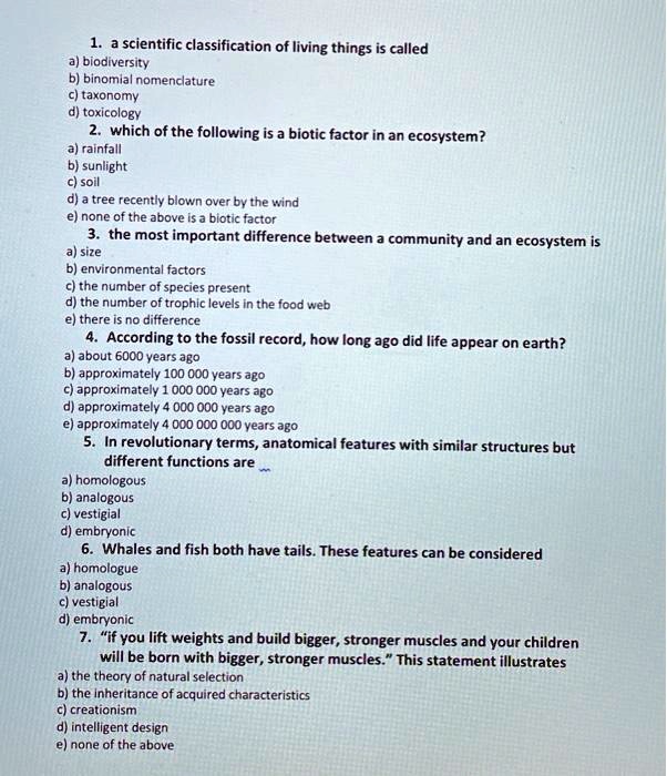 SOLVED The scientific classification of living things is called