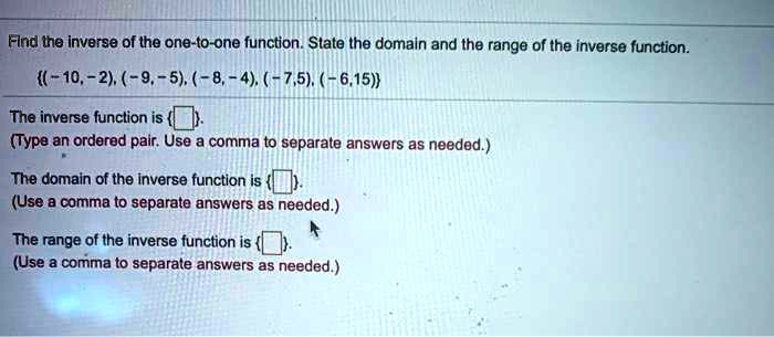 Solved Find the inverse of the one-to-one