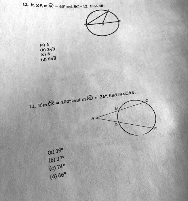 SOLVED 12. In PAC PAC 60 and BC 12. Find AB. a