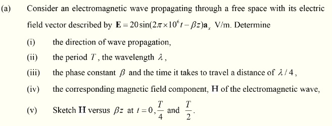 SOLVED: Consider An Electromagnetic Wave Propagating Through Free Space ...