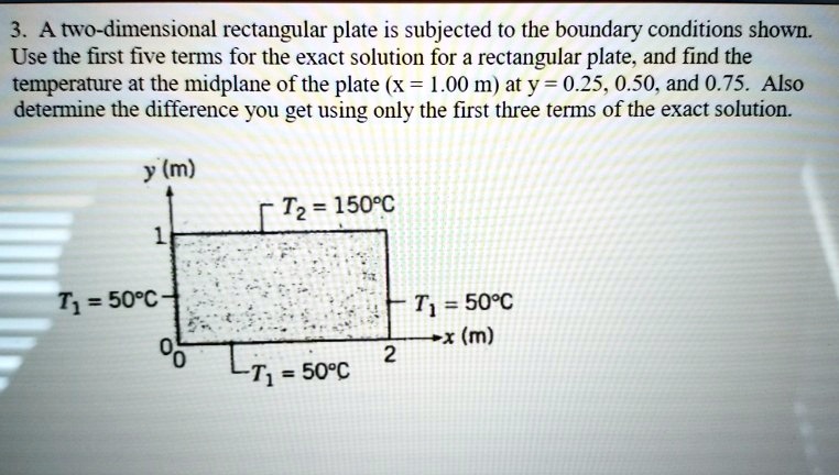 A two-dimensional rectangular plate is subjected to the boundary ...