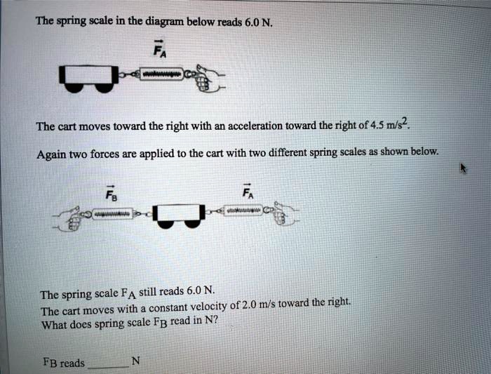SOLVED The spring scale in the diagram below reads 6.0 N The cart
