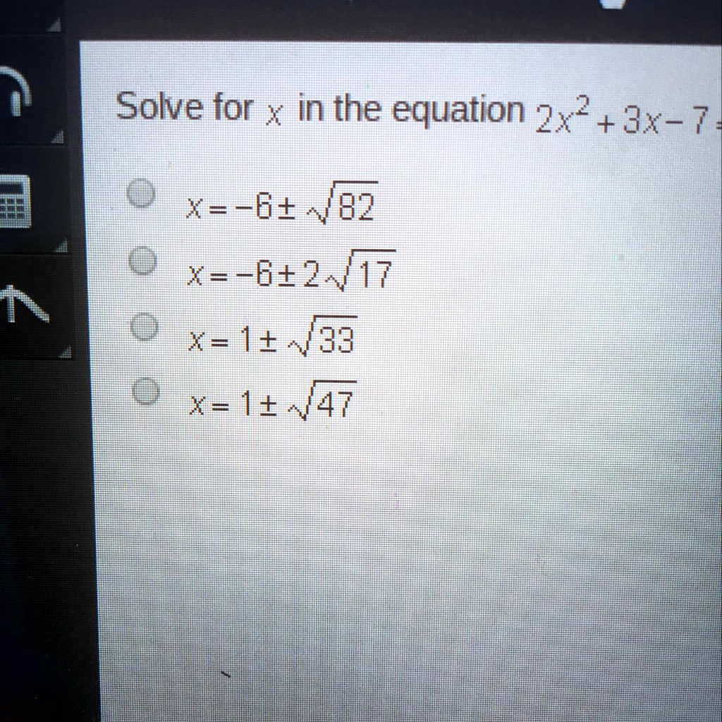 Solve for x in the equation 2x2 3 x 7 x2 5x 39 solve for x...