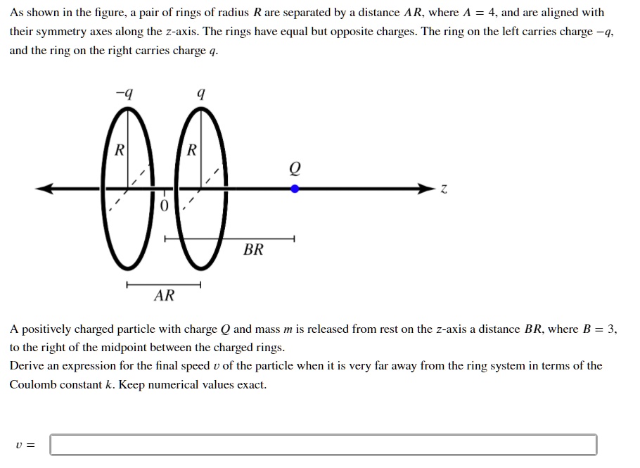 SOLVED: As shown in the figure . pair of 'rings. of radius R are ...