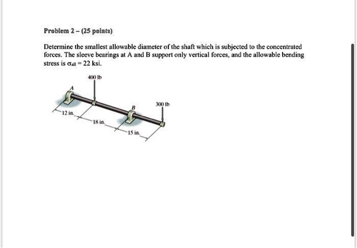 SOLVED: Problem 2 - (25 Points) Determine The Smallest Allowable ...