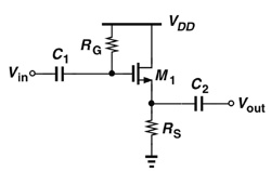 SOLVED: Common Drain or Source Follower Mosfet Amplifier 1. The circuit ...