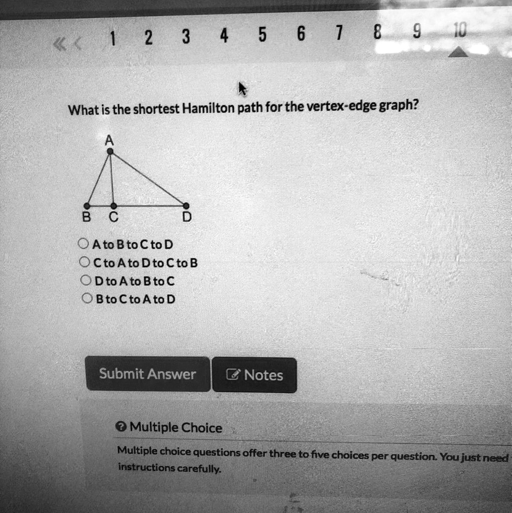 SOLVED: What is the shortest Hamilton path for the vertex-edge graph? 0 ...