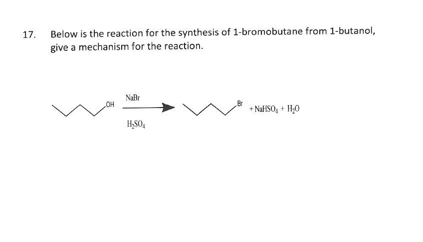 report the mechanism for the synthesis of 1 bromobutane