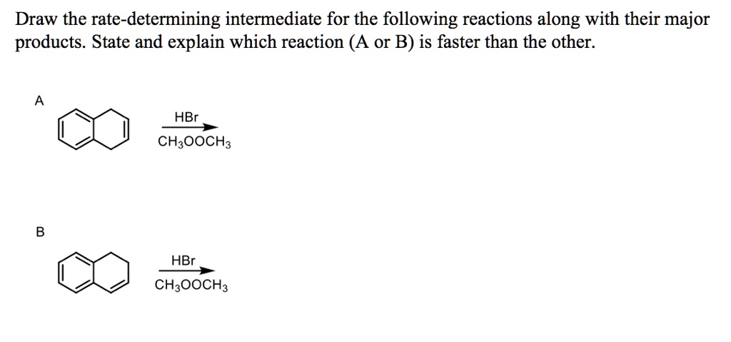 SOLVED:Draw the rate-determining intermediate for the following ...