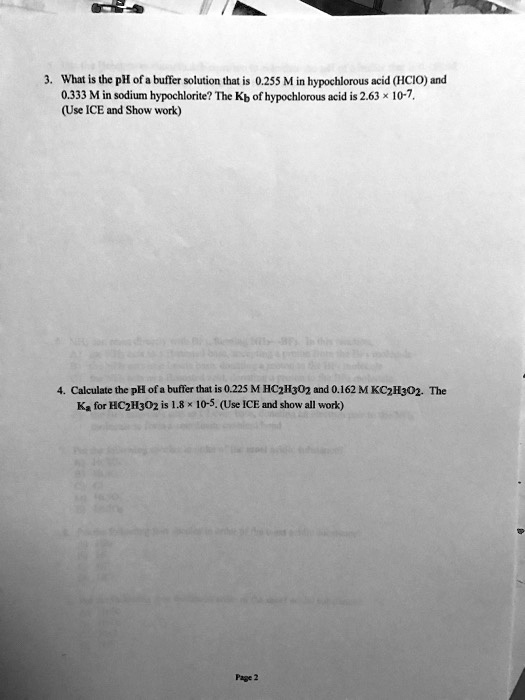 SOLVED What is the pH of a buffer solution that is 0.255 M in