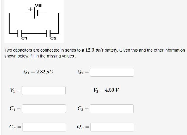 C2 two capacitors are connected in series to a 120 volt...