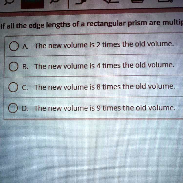 SOLVED If all the edge lengths of a rectangular prism are multiplied by a scale factor of 2