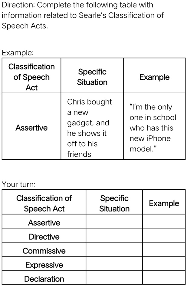 commissive speech act example situation