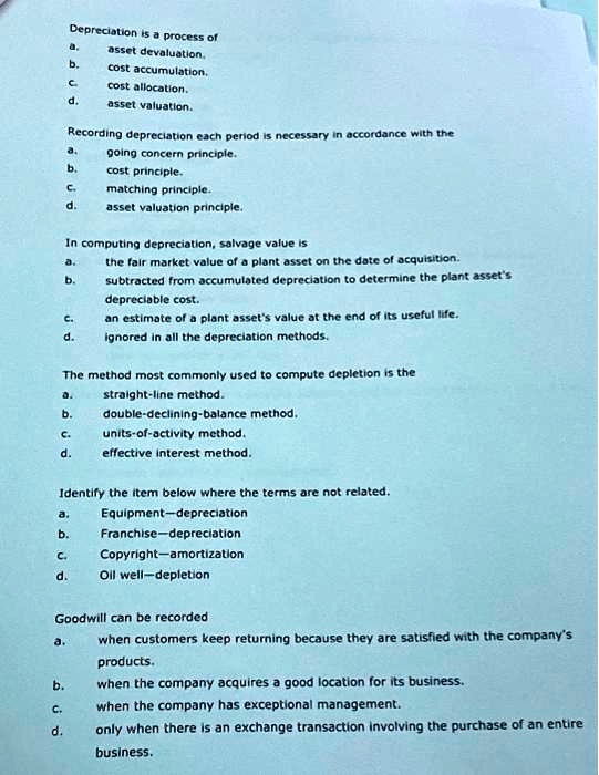 SOLVED Texts Depreciation is a process of asset devaluation, cost